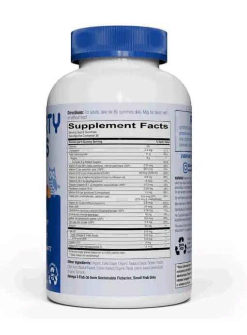 SmartyPants Adult Complete -- multivitamin gummies, omega-3 fatty acids - Back