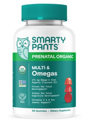 SmartyPants Organic Prenatal plus Multi & Omegas -- prenatal vitamins, organic gummies