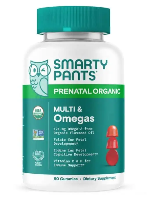 SmartyPants Organic Prenatal plus Multi & Omegas -- prenatal vitamins, organic gummies