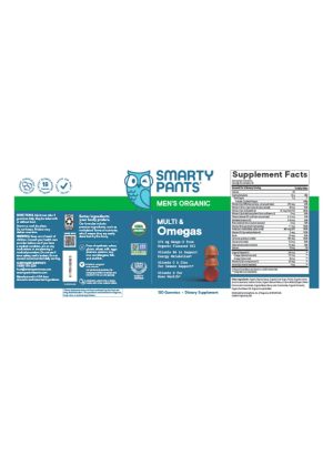 SmartyPants Vitamins SmartyPants Organics Men's Complete -- multivitamin gummies, organic ingredients - Back
