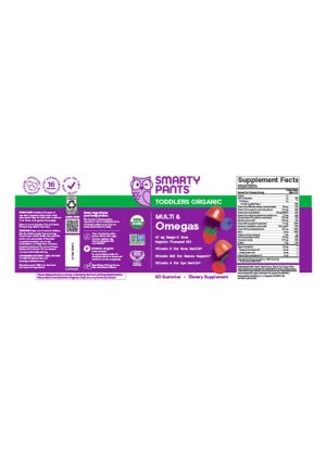 SmartyPants Organics Toddler Formula -- toddler vitamins, organic gummies - Back