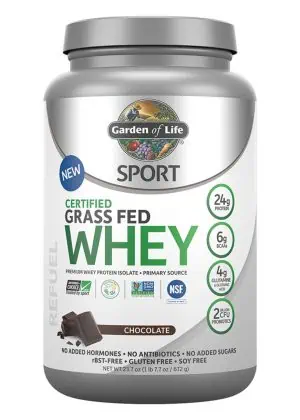 Garden of Life SPORT Grass Fed Whey Protein - Chocolate -- protein powder, grass fed