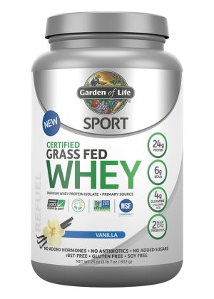 Garden of Life SPORT Grass Fed Whey Protein - Vanilla, protein supplement, grass fed