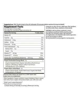 Garden of Life SPORT Organic Energy + Focus SF Blackberry Cherry -- pre-workout drink, organic energy boost - Back
