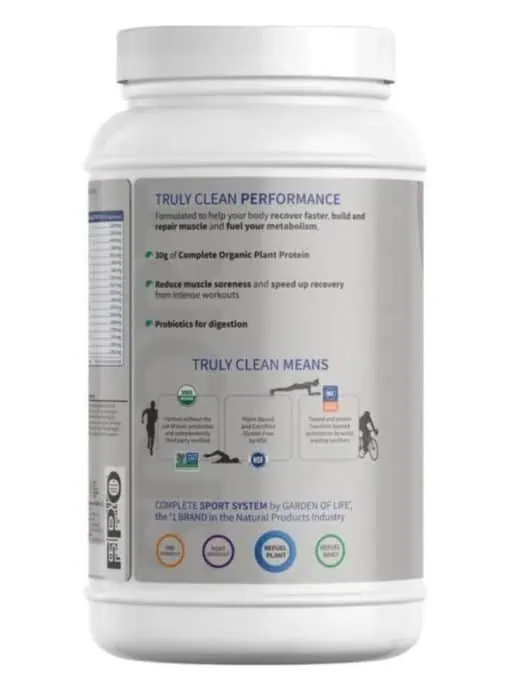 Garden of Life SPORT Organic Plant-Based Protein, Vanilla -- organic protein, plant-based protein - Back