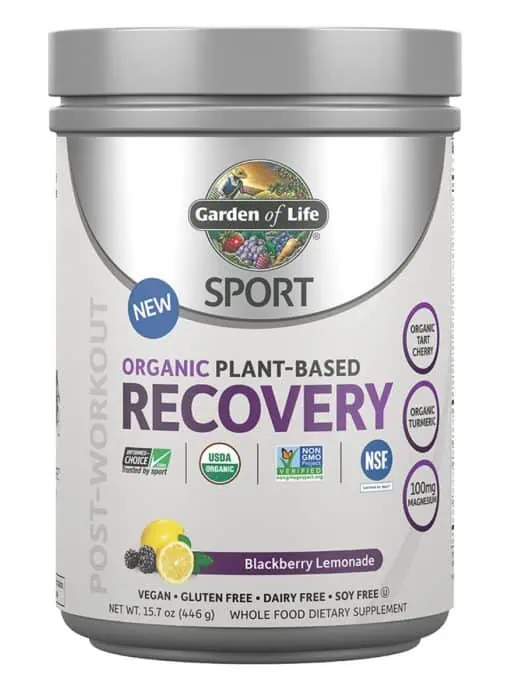 Garden of Life SPORT Organic Plant-Based Recovery Blackberry Lemonade -- post workout recovery, organic