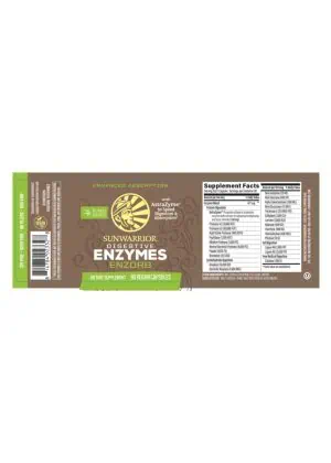 Sunwarrior Enzorb Digestive Enzymes -- digestive enzymes, plant-based supplement - Back