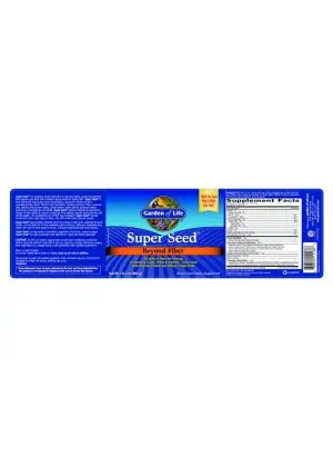 Garden of Life Super Seed — dietary fiber, gut health - Back