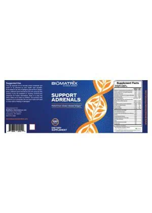 Biomatrix Support Adrenals -- adrenal support, stress relief - Back