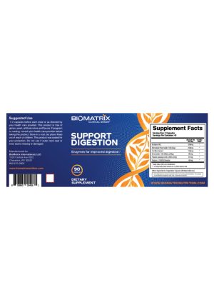 Biomatrix Support Digestion -- digestive enzymes, gut health - Back