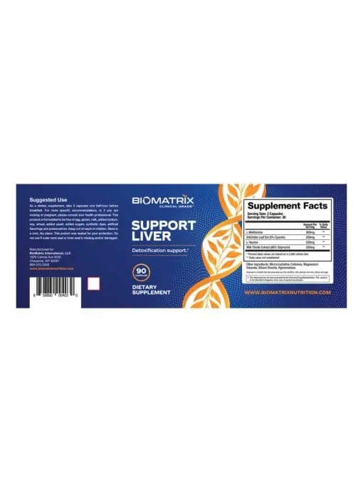 Biomatrix Support Liver -- liver support, detoxification support - Back