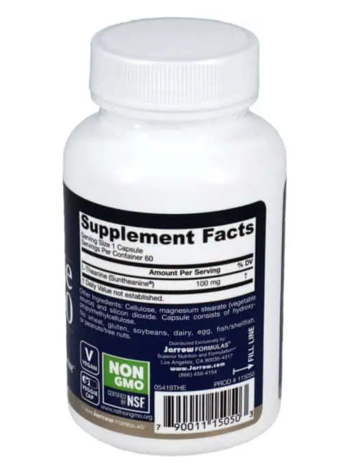 Jarrow Formulas Theanine 100mg -- L-Theanine, relaxation support - Back