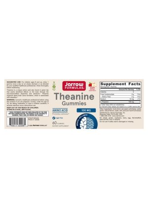 Jarrow Formulas Theanine Gummies 100mg -- amino acid, relaxation support - Back