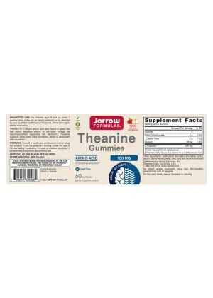 Jarrow Formulas Theanine Gummies 100mg -- amino acid, relaxation support - Back