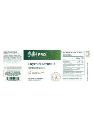 Gaia Herbs Thyroid Formula — Thyroid Support, Metabolic Balance - Back