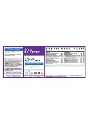 New Chapter Tiny Tabs(TM) Multivitamin -- whole-food multivitamin, easy to swallow - Back