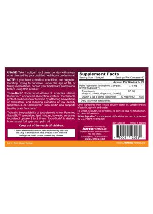 Jarrow Formulas Toco Sorb -- tocotrienol complex, vitamin E - Back