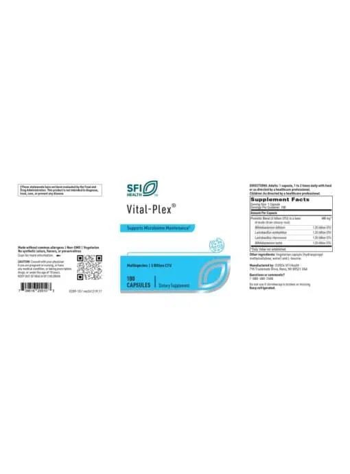 SFI Health Vital-Plex® — Probiotic Supplement, Digestive Health - Back