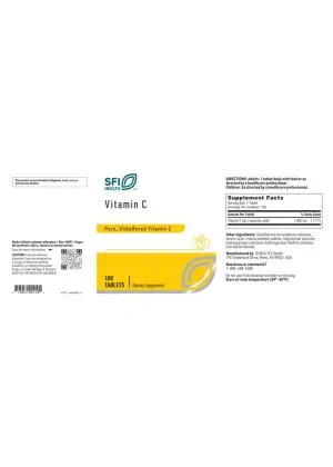 SFI Health Vitamin C — Pure, Unbuffered Vitamin C - Back