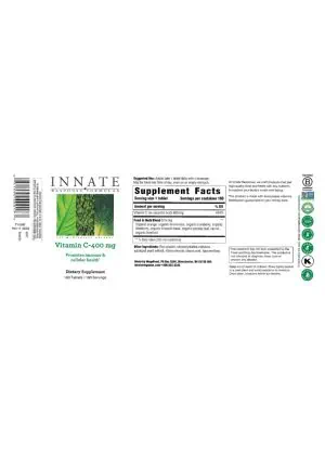 Innate Response Vitamin C-400 -- vitamin C, immune support - Back
