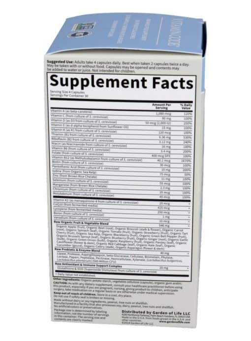 Garden of Life Vitamin Code 50 & Wiser Men — Multivitamin for Men Over 50 - Back