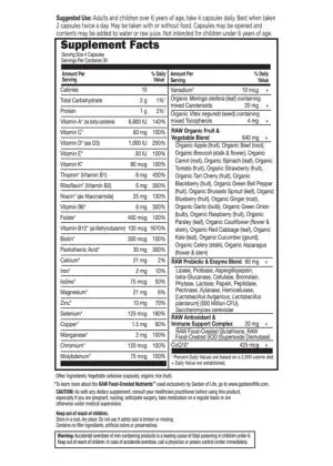 Garden of Life Vitamin Code Family — multivitamin, probiotics - Back