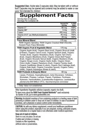 Garden of Life Vitamin Code Healthy Blood — Iron Supplement, Whole Food Nutrients - Back