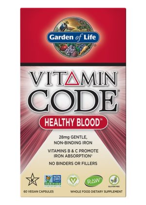 Garden of Life Vitamin Code Healthy Blood — Iron Supplement, Whole Food Nutrients