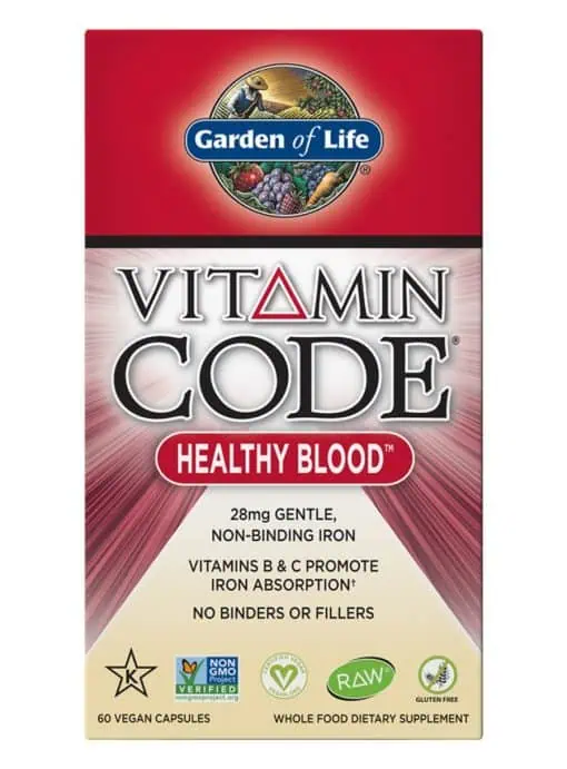Garden of Life Vitamin Code Healthy Blood — Iron Supplement, Whole Food Nutrients