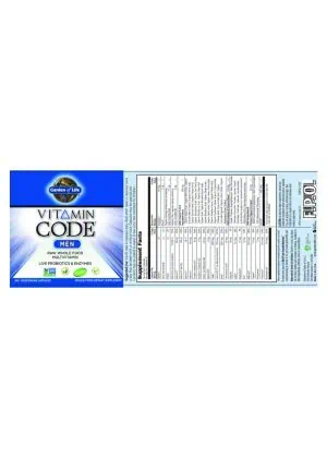 Garden of Life Vitamin Code Men — Whole Food Multivitamin, Probiotics - Back