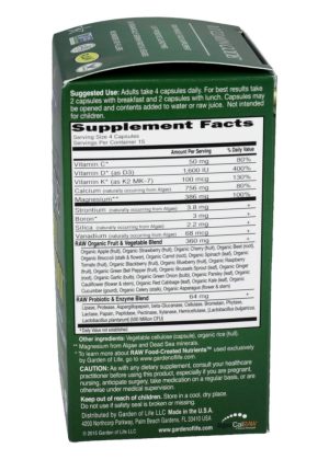 Garden of Life Vitamin Code RAW Calcium — Whole Food Plant Calcium Formula - Back