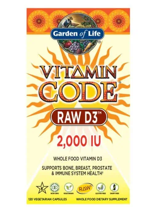 Garden of Life Vitamin Code RAW D3 2000IU -- vitamin D3, whole food vitamin