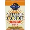 Garden of Life Vitamin Code RAW D3 — Whole Food Vitamin D3, Immune Support