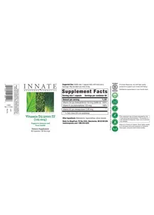 Innate Response Vitamin D 5000IU -- vitamin D, bone health - Back