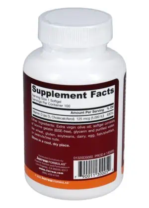 Jarrow Formulas Vitamin D3 5000iu -- vitamin d, immune support - Back