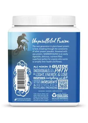 Sunwarrior Warrior Blend Chocolate - plant-based protein, vegan protein - Back