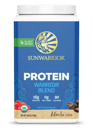 Sunwarrior Warrior Blend Mocha - plant-based protein, organic protein