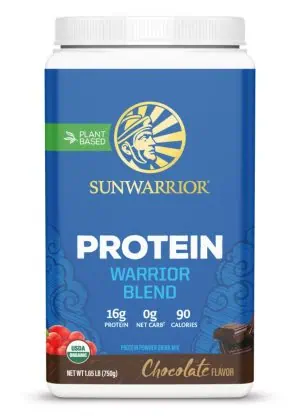 Sunwarrior Warrior Blend Organic, Chocolate -- vegan protein, amino acids