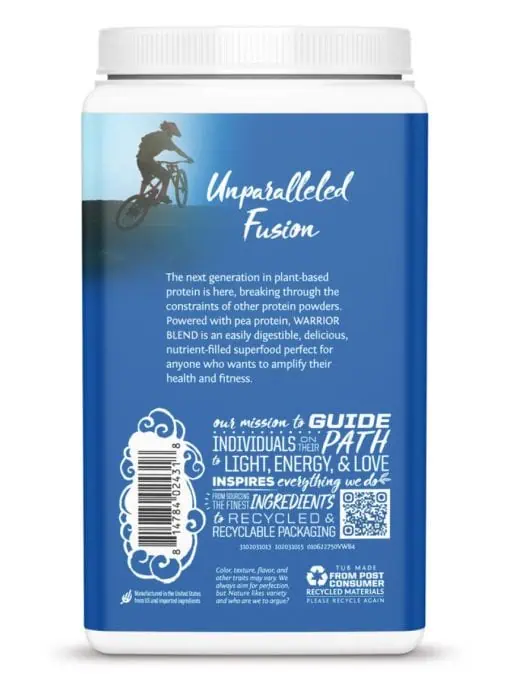 Sunwarrior Warrior Blend Organic, Vanilla -- vegan protein, amino acids - Back