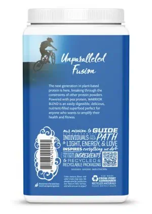 Sunwarrior Warrior Blend Unflavored -- plant-based protein, organic protein - Back