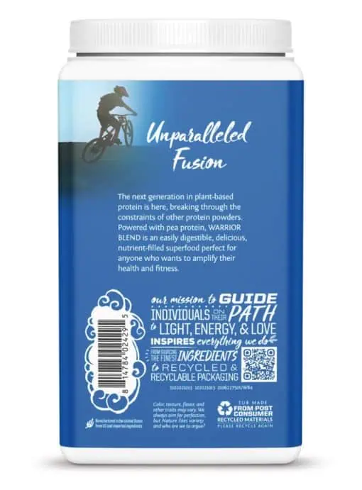Sunwarrior Warrior Blend Unflavored -- plant-based protein, organic protein - Back