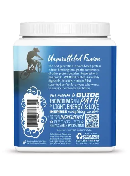 Sunwarrior Warrior Blend Vanilla -- plant-based protein, organic protein powder - Back