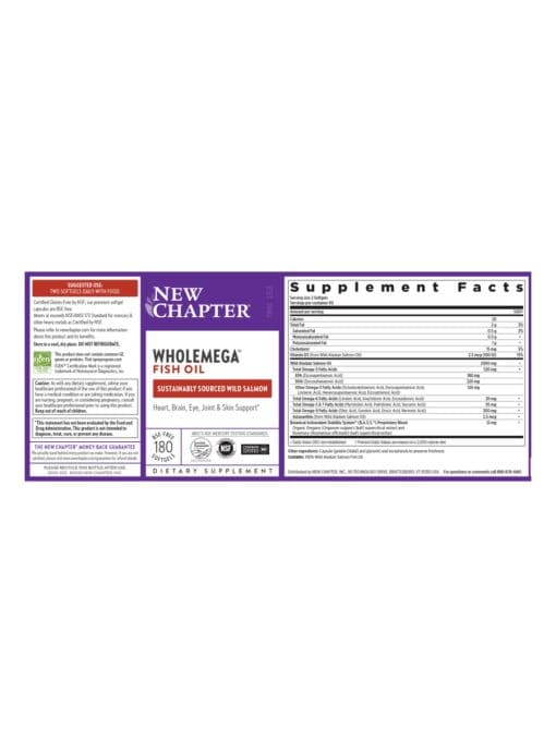 New Chapter Wholemega(TM) Fish Oil -- fish oil, omega-3 supplement - Back