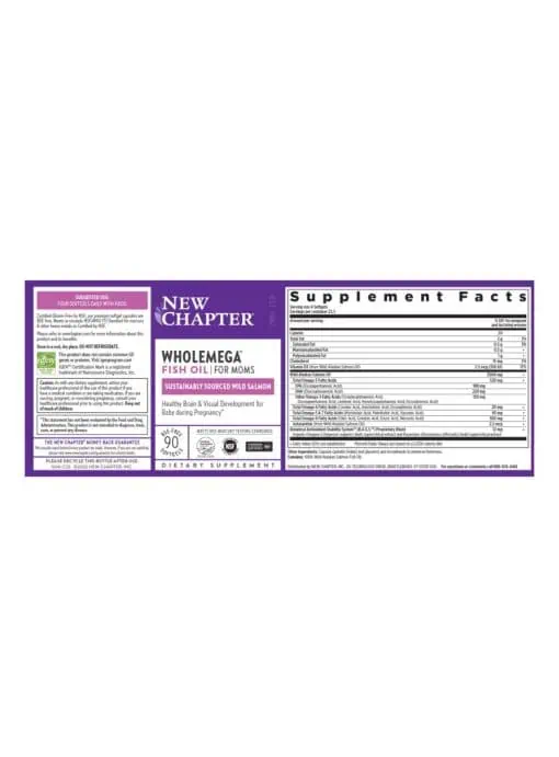 New Chapter Wholemega(TM) for Moms -- fish oil supplement, omega fatty acids - Back