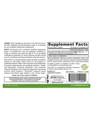 Jarrow Formulas Wild Bitter Melon Extract 750mg -- blood sugar support, cardiovascular health - Back