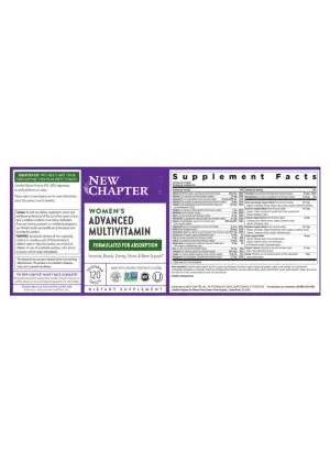 New Chapter Women's Advanced Multivitamin -- women's multivitamin, whole-food fermented - Back