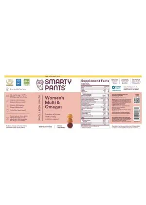 SmartyPants Vitamins Womens Complete -- womens health, omega-3s - Back