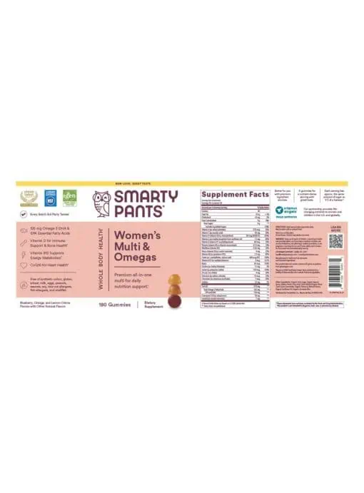 SmartyPants Vitamins Womens Complete -- womens health, omega-3s - Back