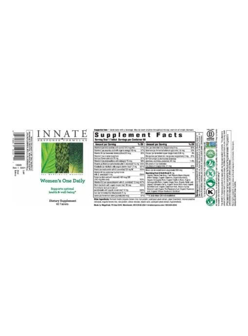Innate Response Women's One Daily -- multivitamin, women's health - Back