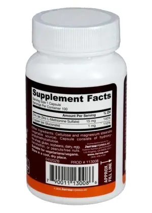 Jarrow Formulas Zinc Balance -- immune support, antioxidant protection - Back